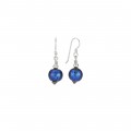 Bead Royal Blue Round Earring With Wire 