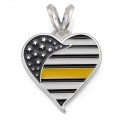 Thin Yellow Line Heart Pendant