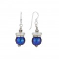 Bead Royal Blue and Silver Frost Earring