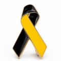  NEW PTSD & TBI Ribbon (black and yellow)